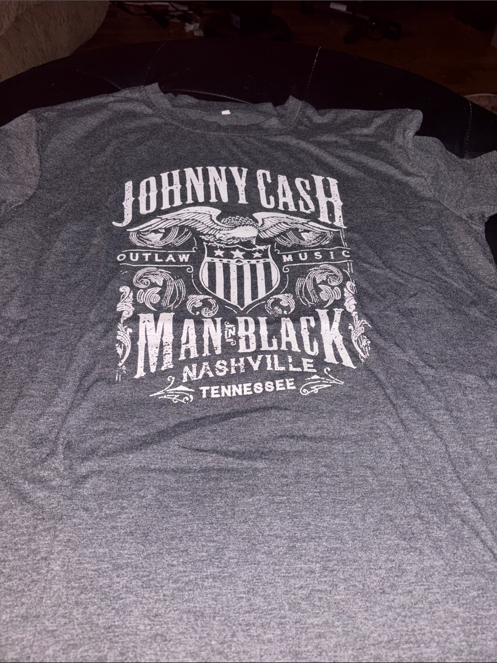 'Johnny Cash ‘ Man in Black' Grey Graphic T-Shirt